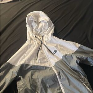 White and Gray Nike Windbreaker